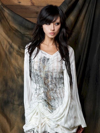 Slim-Fit Printed Long-Sleeve T-Shirt【s0000013899】