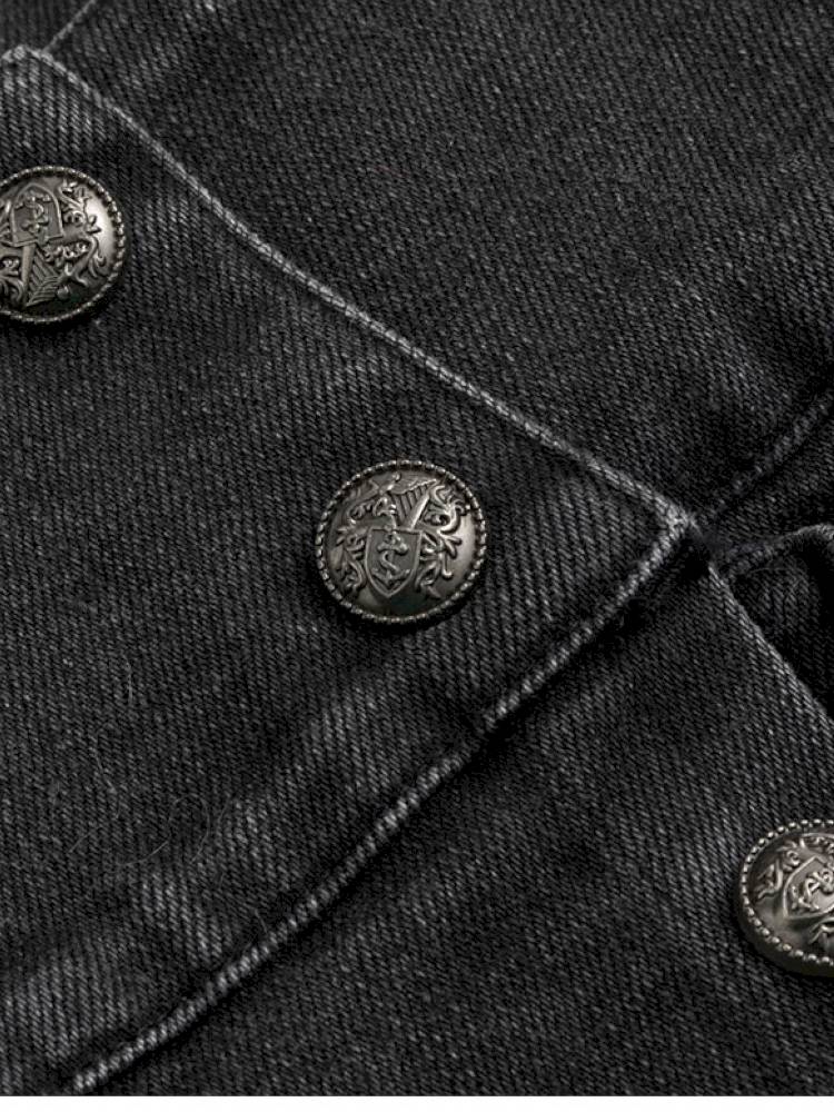 Vintage-Washed Slightly Stretch Denim Shorts【s0000014427】