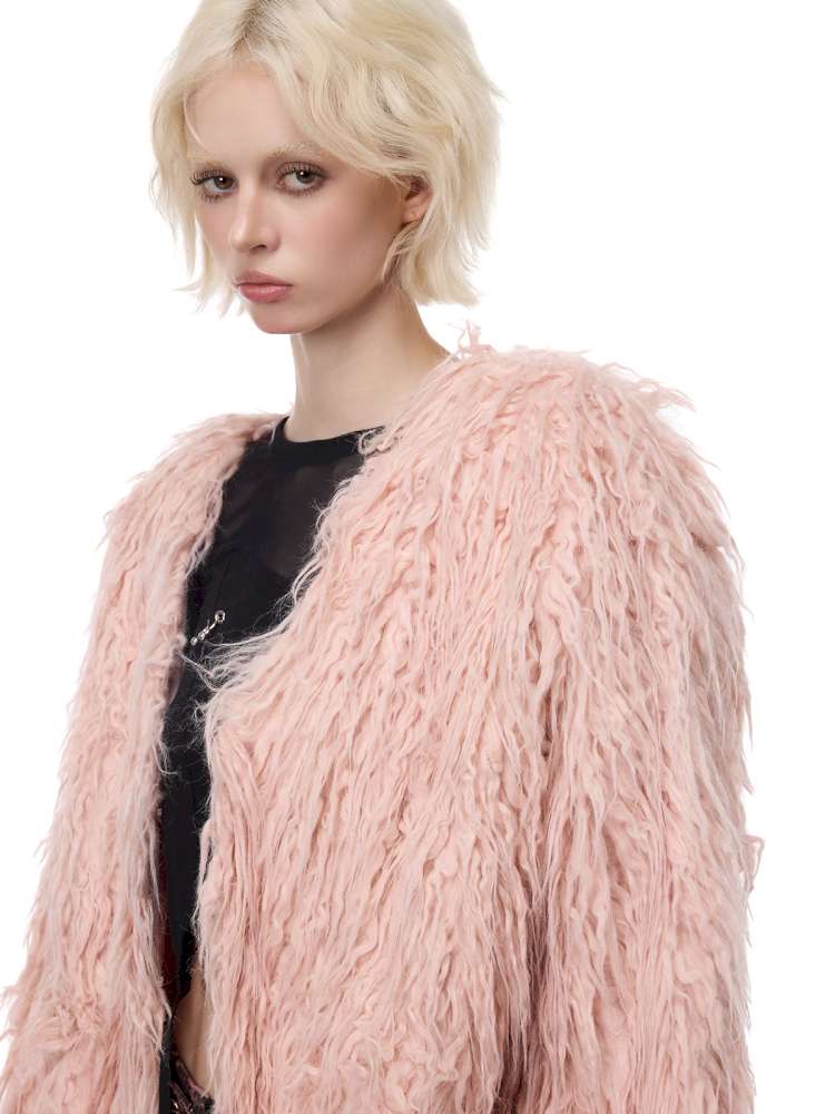 Pink Blue Sheep Fur Gal Jacket【s0000015133】