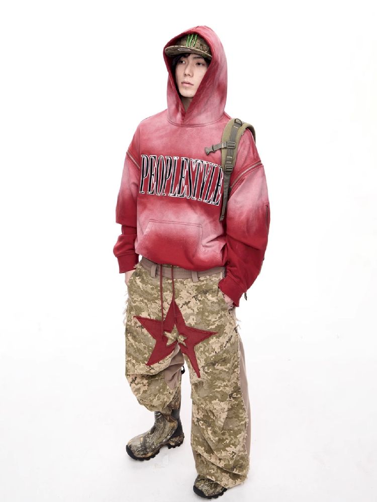 Washed Embroidered Hooded Sweatshirt【s0000011357】