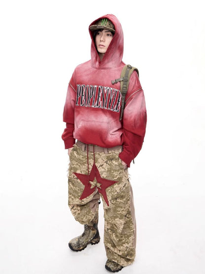 Washed Embroidered Hooded Sweatshirt【s0000011357】