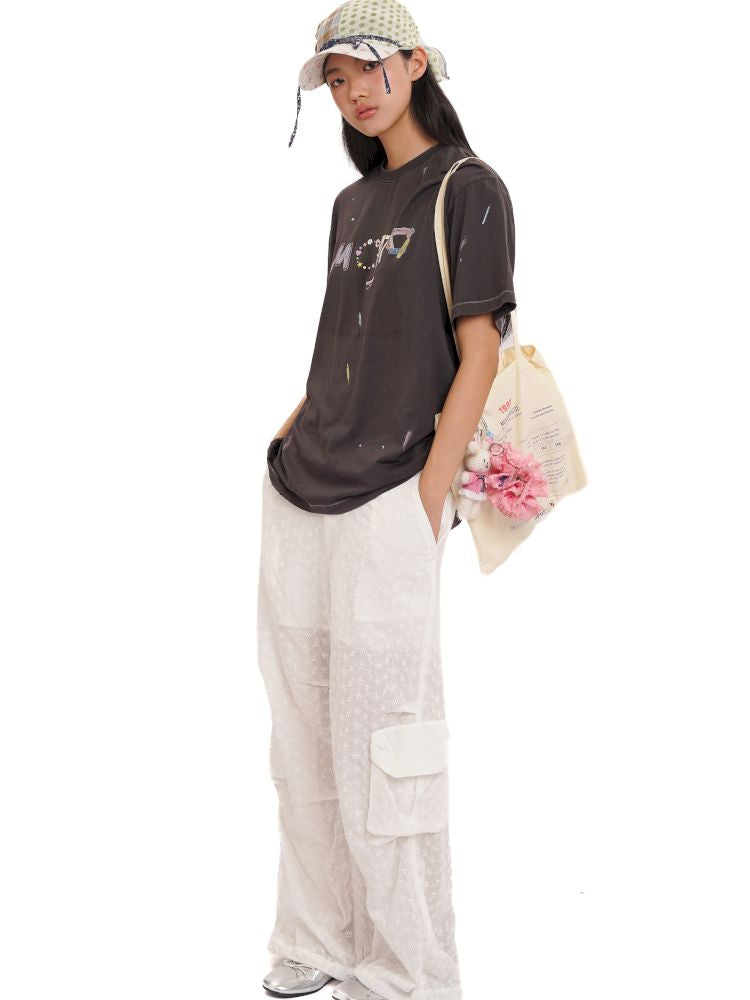 Round neck loose retro casual short-sleeved T-shirt【s0000013458】