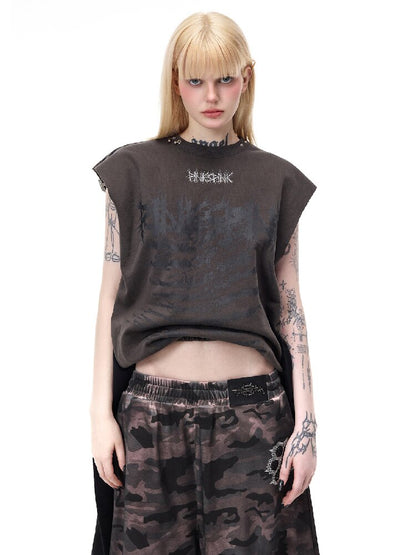 Thorn Print Patchwork Tank Top【s0000017717】