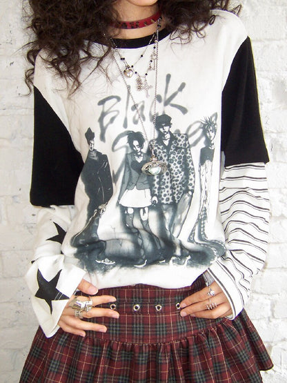 Loose Slub Cotton Printed T-Shirt【s0000017897】
