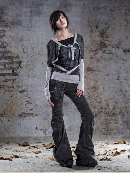 High-Stretch Printed Rhinestone Knit Top【s0000014490】