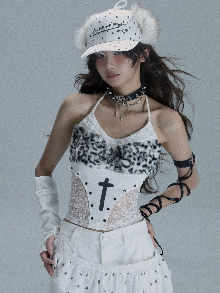 Cross Gothic Lace Patchwork Vest【s0000016718】
