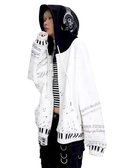 Headphones Embroidered Hoodie Jacket【s0000014098】