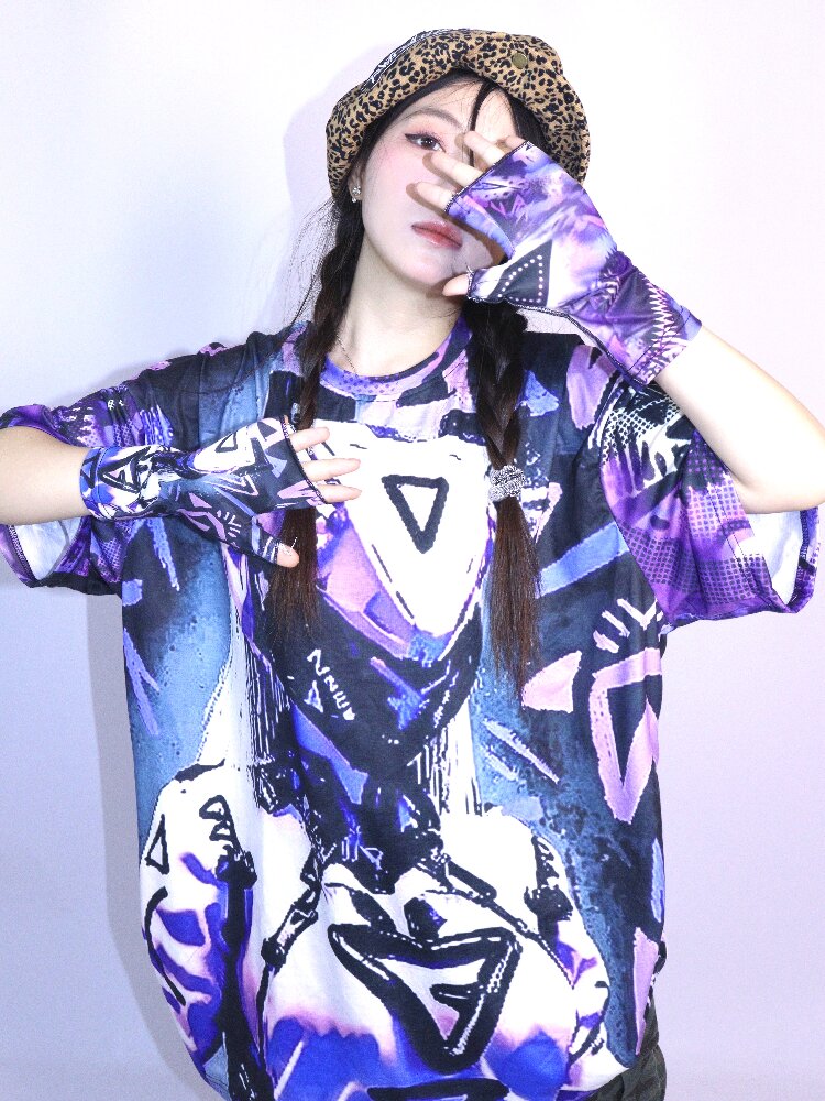 Cyber Mechanical Loose Crew Neck T Shirt【s0000017706】