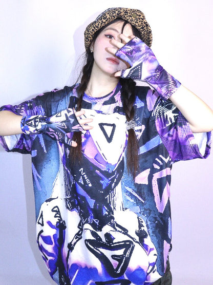 Cyber Mechanical Loose Crew Neck T Shirt【s0000017706】