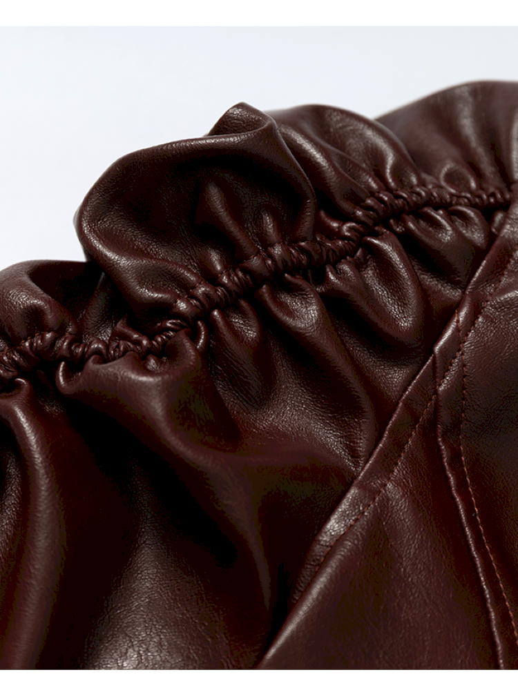 Court Punk Fur Waist Leather Coat【s0000014927】