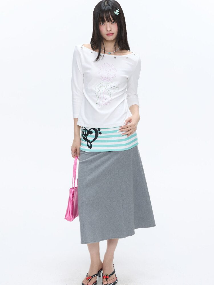 White Clover Hot Bead T-Shirt Top【s0000016408】