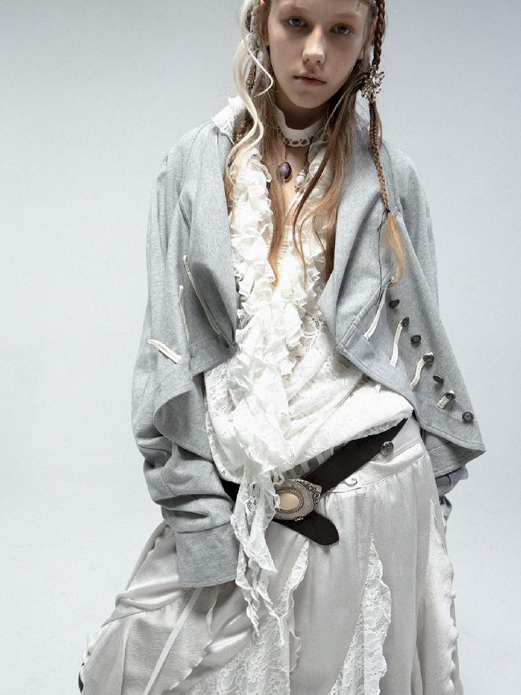 Lapel Sailor Pirate Style Sweatshirt Jacket【s0000011839】