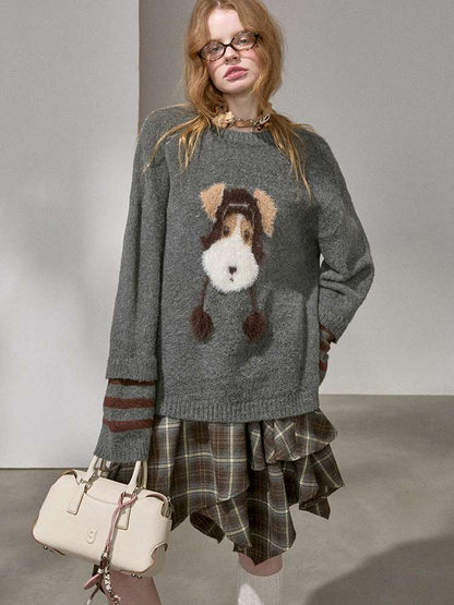Puppy Kissing Bear Sweater Skirt【s0000015068】