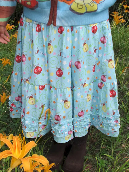 Beetle Print Blue Hoodie and Skirt Set【s0000014193】