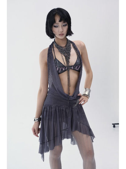 Irregular Hem Mesh Jumpsuit【s0000018481】