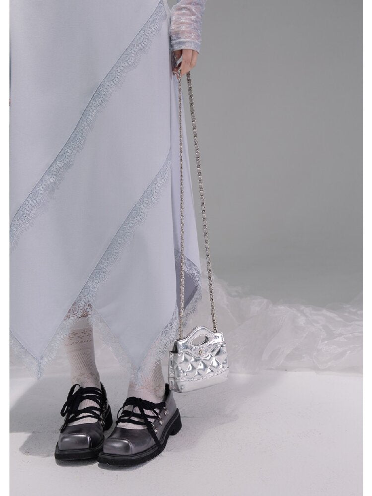 Flowing Shadow Gray Lace Skirt【s0000015734】