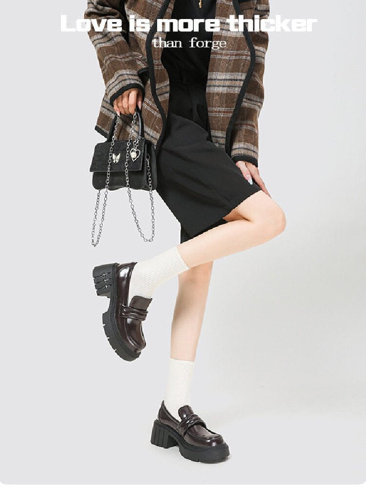 Thick Soled Casual Heel Loafers【s0000015718】