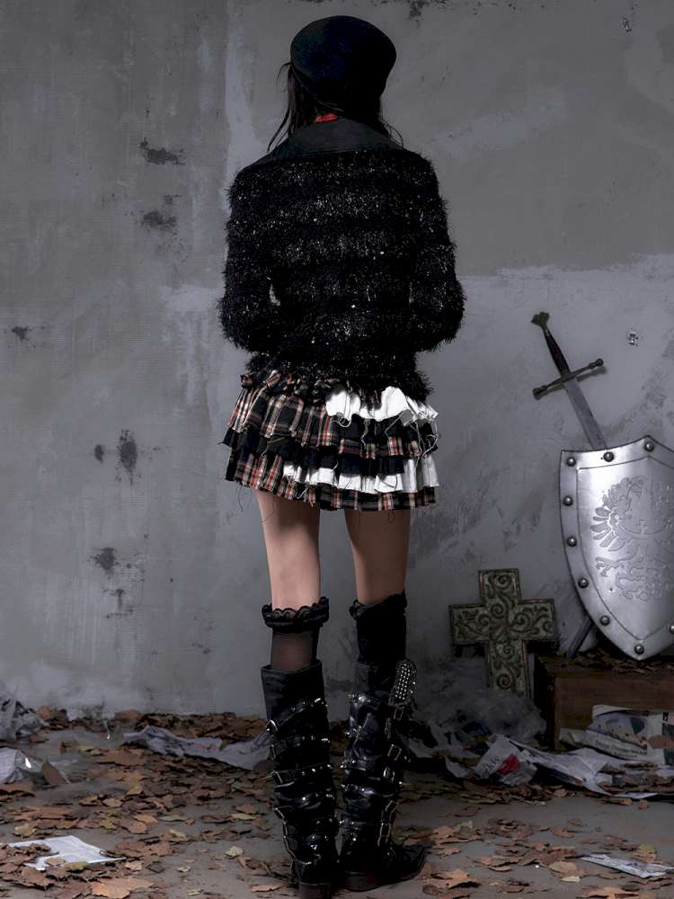 Leather Print Collared Coat【s0000014468】