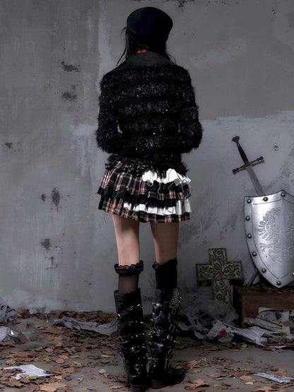 Leather Print Collared Coat【s0000014468】