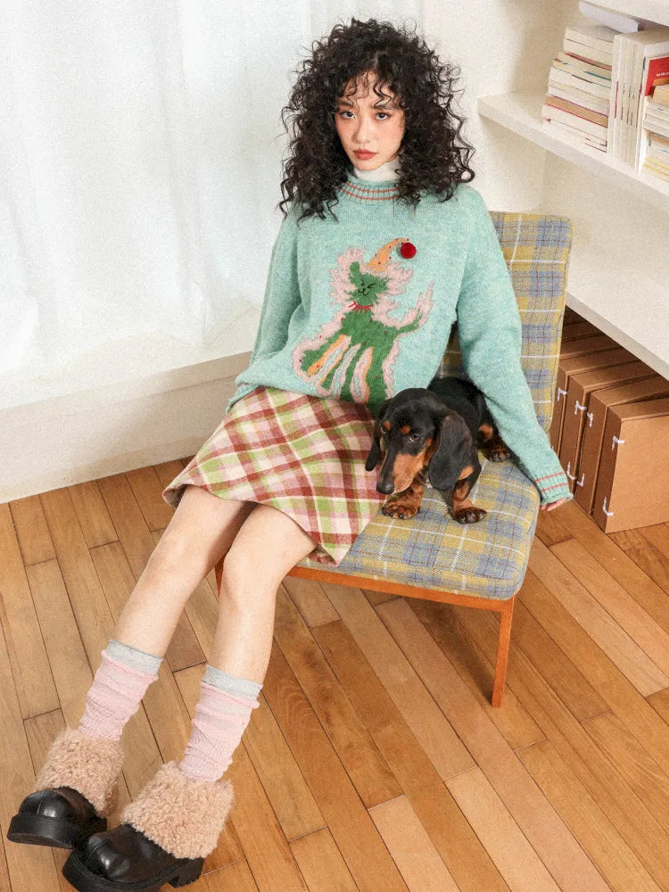 Slouchy Wool Mohair Knit Pullover Sweater【s0000013995】