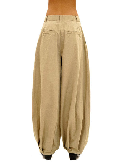 Cotton Pleated Casual Lantern Trousers【s0000016094】