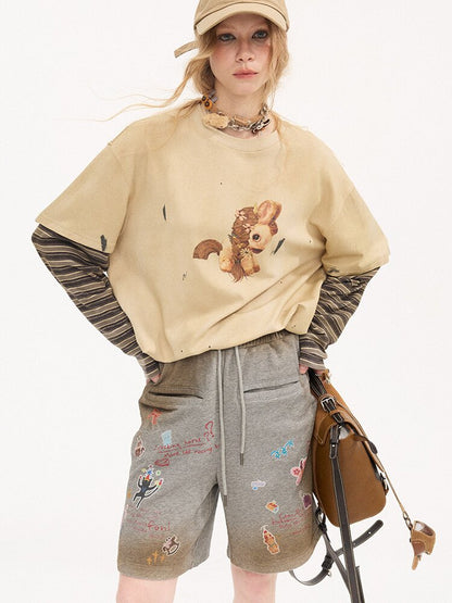 Bloom Patchwork Long Sleeve Tee【s0000015903】