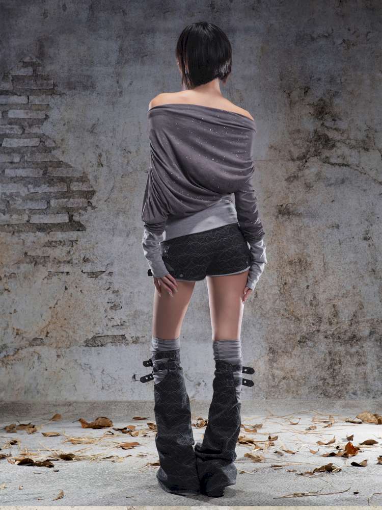 Off-the-shoulder knit top【s0000014488】