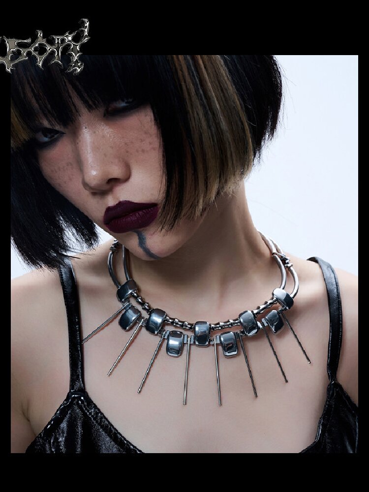 Heavy Craft Punk Style Choker Necklace【s0000018812】