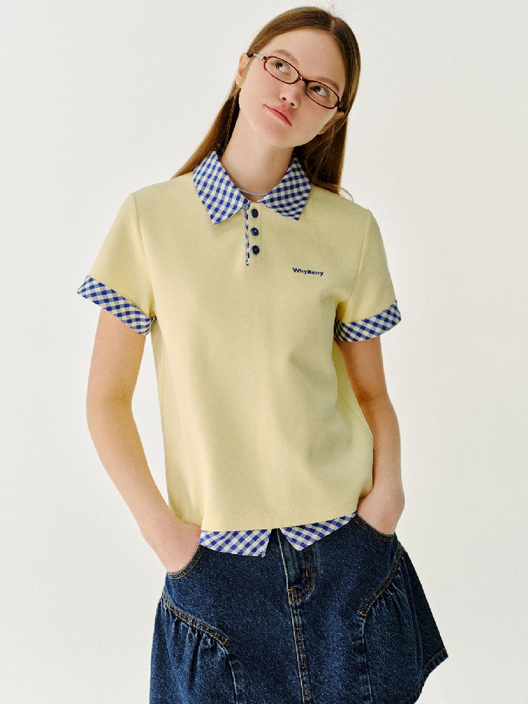 Color Clash Striped Polo Shirt【s0000011981】