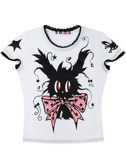 Magic Bunny Glitter Print T-Shirt【s0000008979】