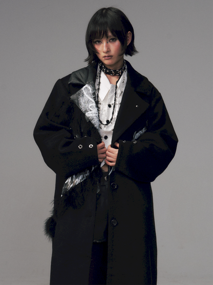 Punk Rock Heavy Print Loose Tweed Coat【s0000014705】