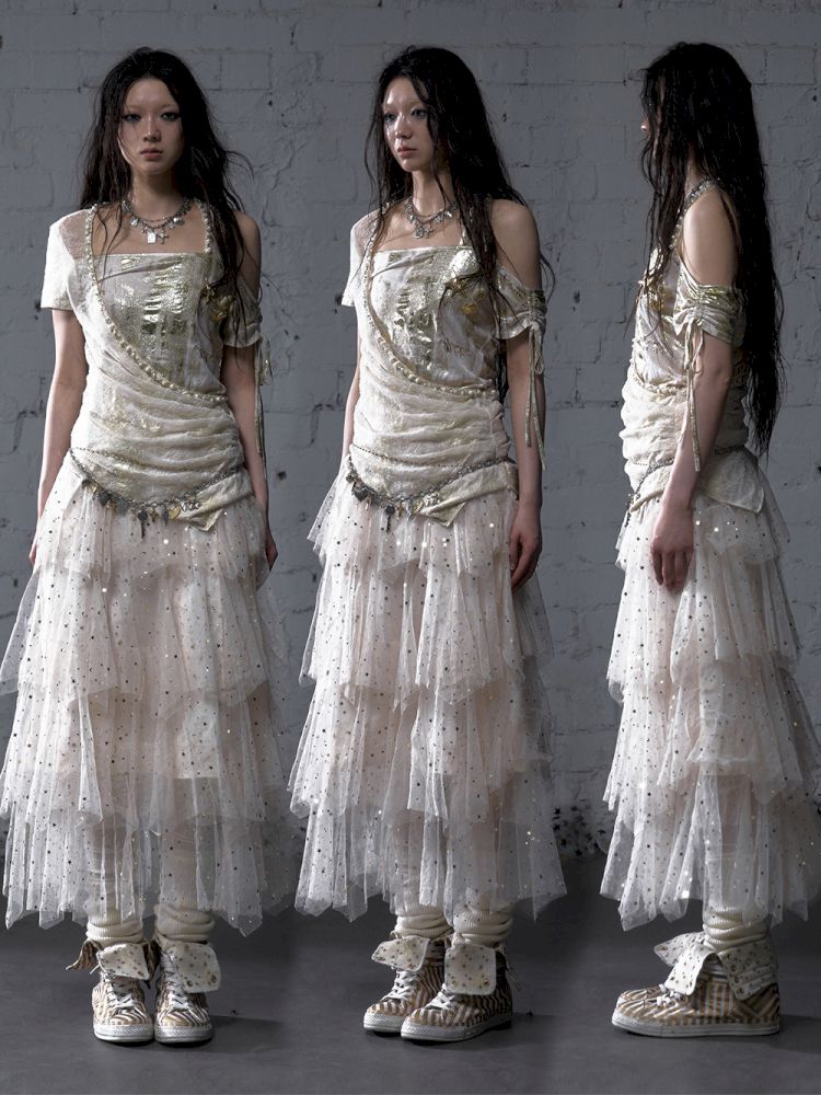 Patchwork two-way short-sleeved T-shirt【s0000012788】