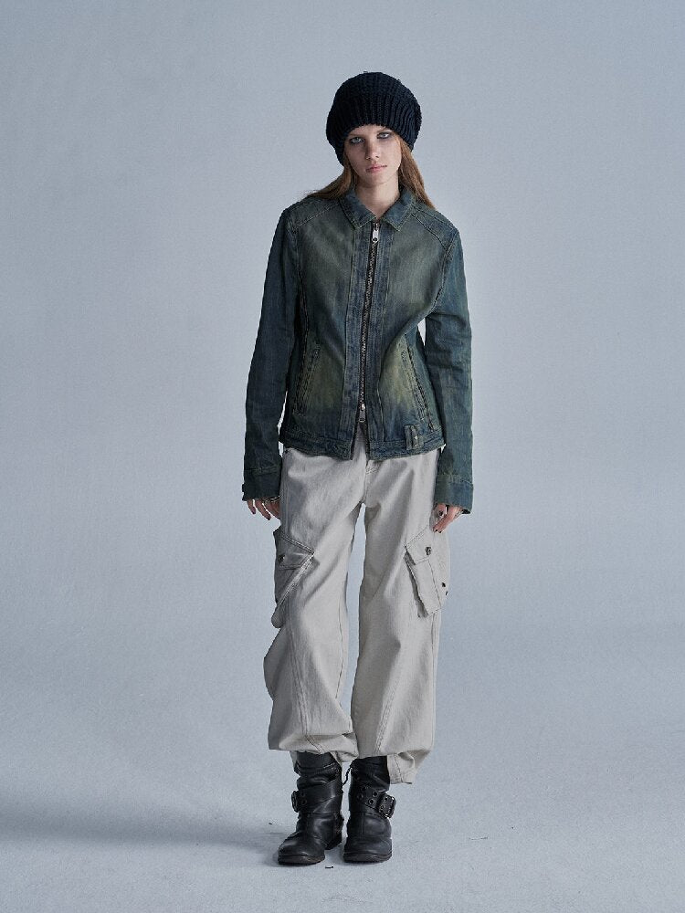 Brushed Tie Floral Denim Jacket【s0000018472】