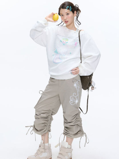 White Star Bead Shoulder Sweatshirt【s0000016384】