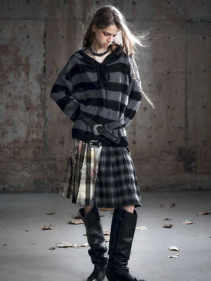 Checkered Belt Pleated Skirt【s0000013962】