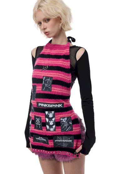 Patch Embroidery Punk Apron Sweater【s0000015118】