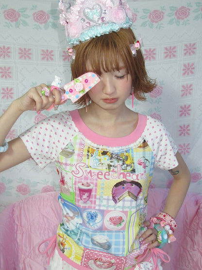 Cake Dessert Printed Loose T Shirt【s0000017455】