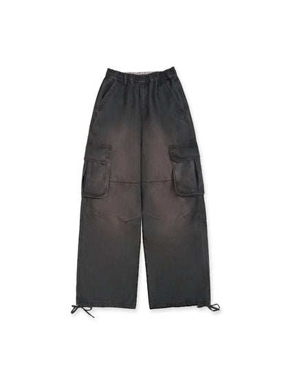 Drawstring Peplum work pants【s0000012494】