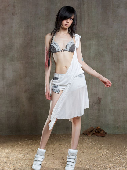 Drawstring Crash Ruffle Bikini【s0000012659】
