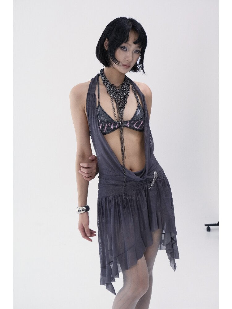 Irregular Hem Mesh Jumpsuit【s0000018481】