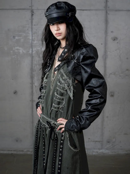 Stand Collar Ultra-Short Leather Jacket【s0000013950】