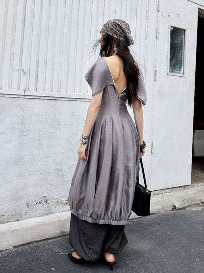 Modern Retro Glossy Balloon Dress【s0000016869】