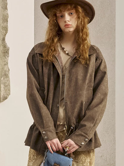Solid-Color Long-Sleeve Oversized Jacket【s0000014074】