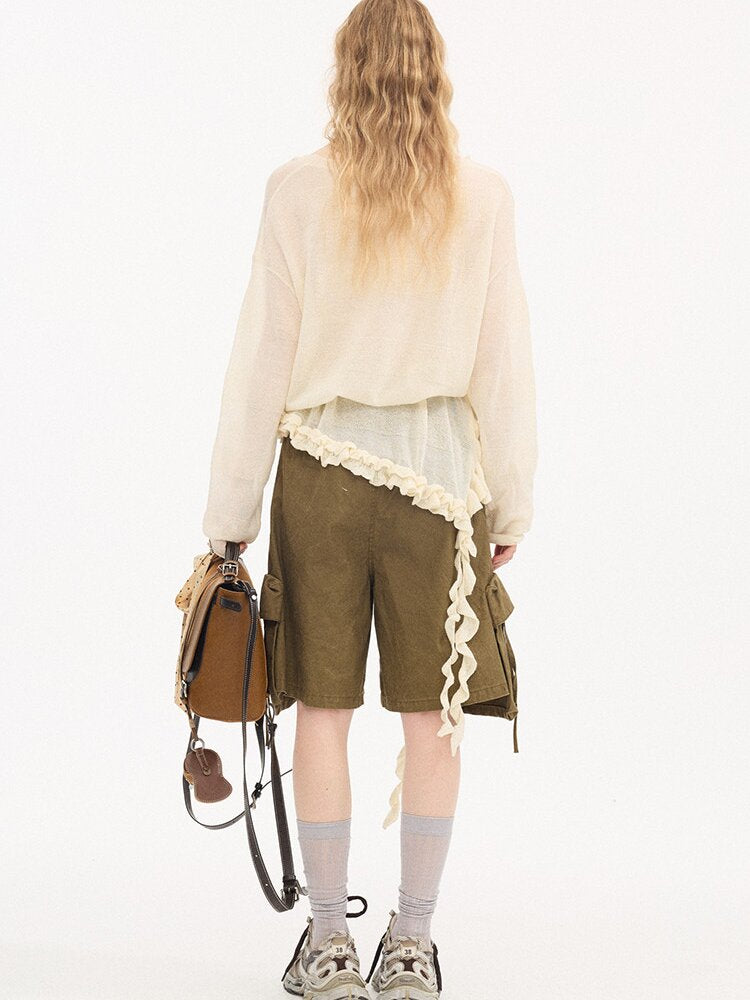 Fungus Edge Diagonal Hem Sweater【s0000015896】