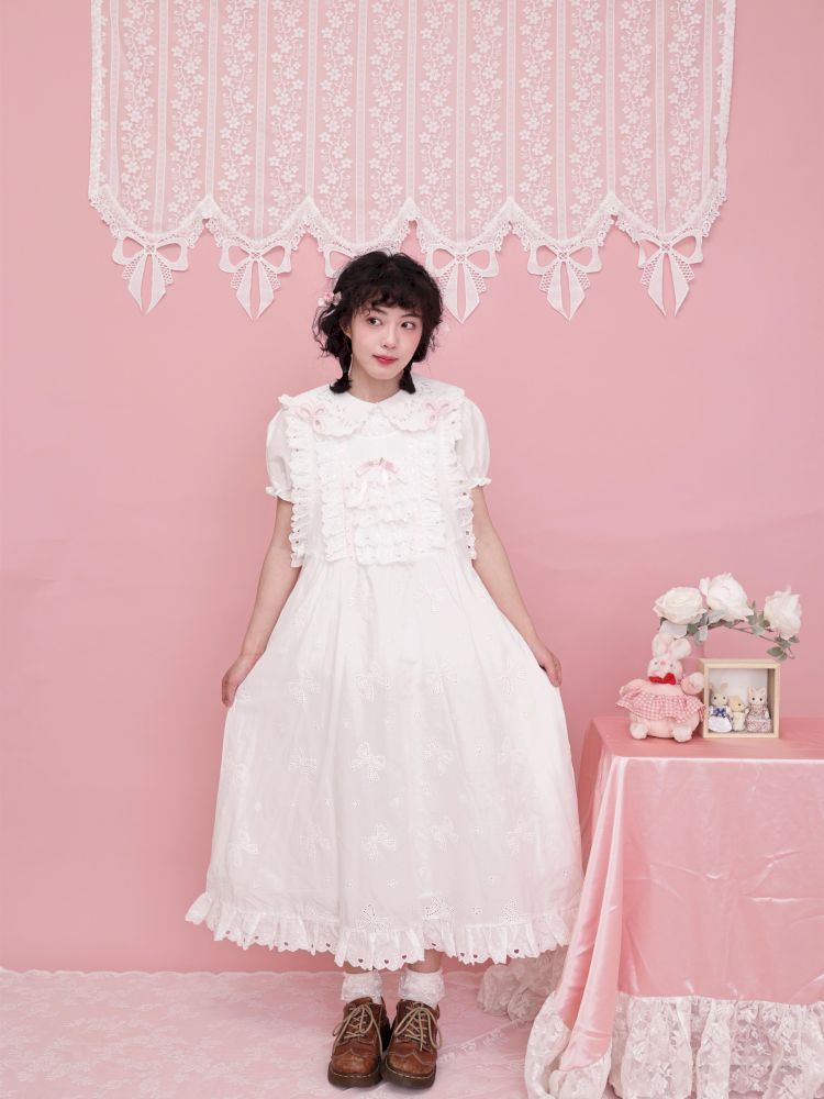Doll collar puff sleeve lace shirt【s0000012852】