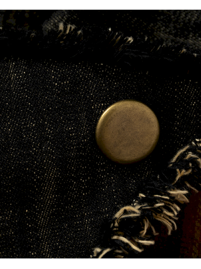 Punk Plaid Denim Bat Woolen Coat【s0000014929】