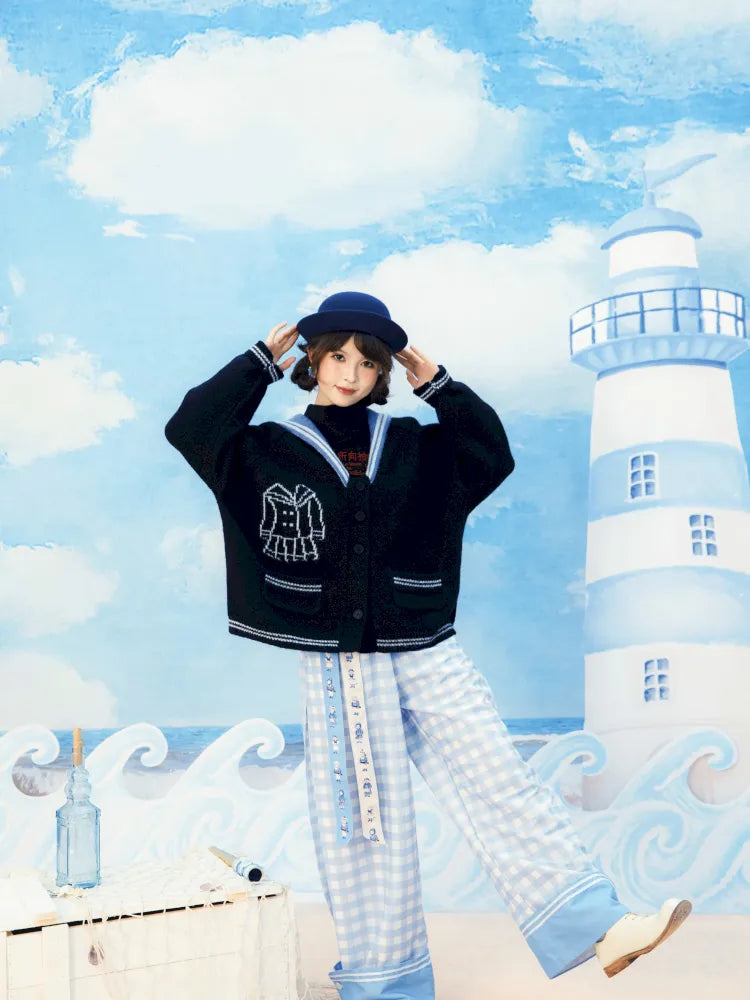 Checkered Wide-Leg Trousers【s0000014158】