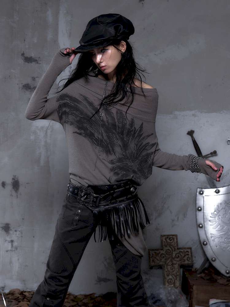 Heavy-Duty Fringe Wide Leather Belt【s0000014476】