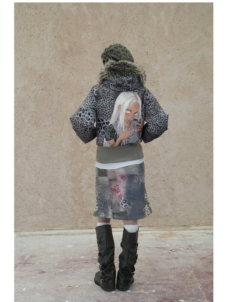 Graffiti White Duck Down Jacket【s0000018070】