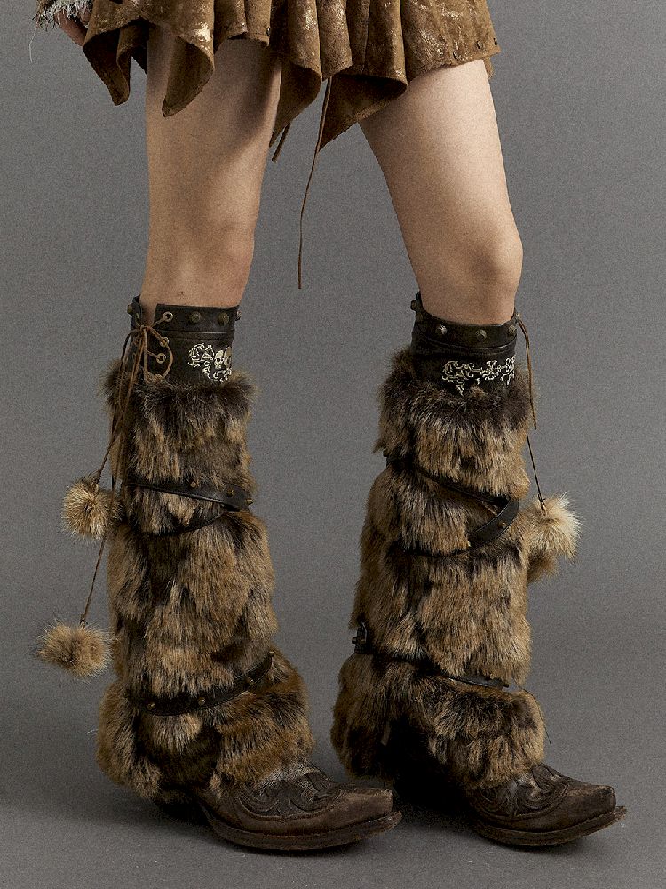 PatchWork Fur Leggings [S0000010390]